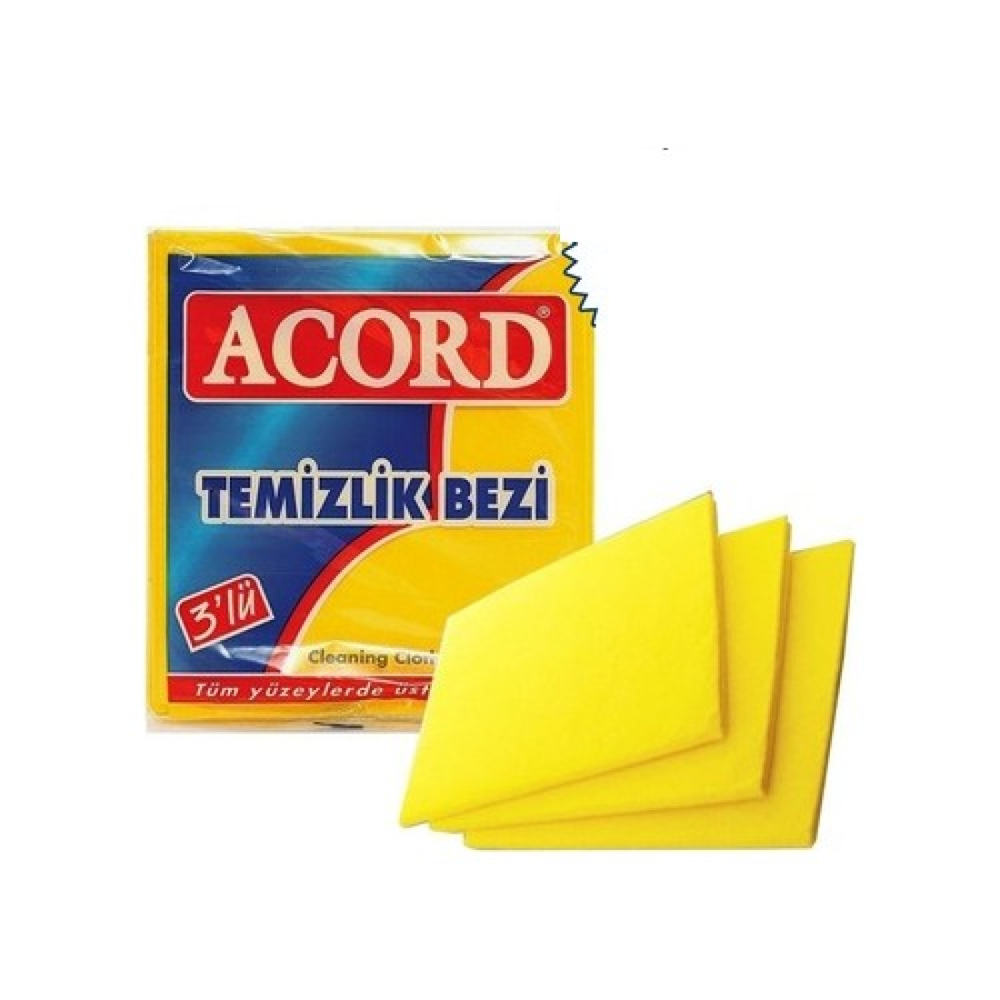 Acord Temizlik Bezi 35x40 cm 3'lü Sarı 4 Paket