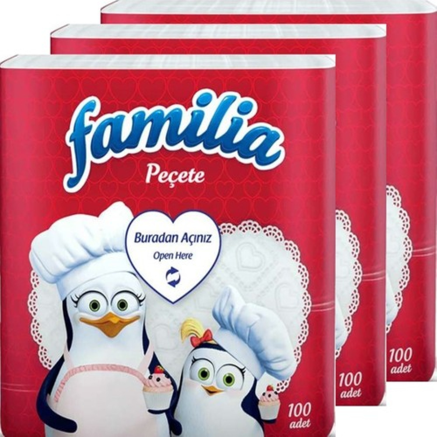 Familia Peçete 100'lü, 3 Adet