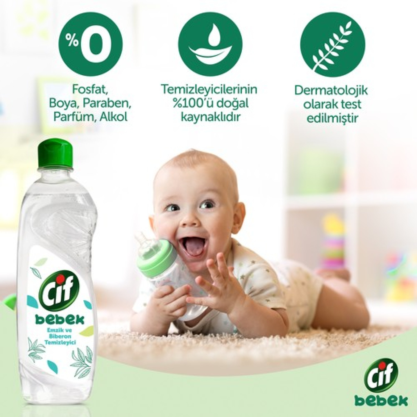 Cif Bebek Emzik ve Biberon Temizleyici 400 ml