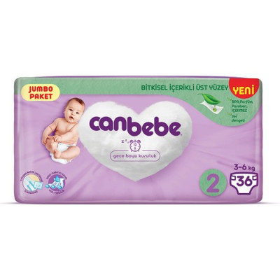 Canbebe Bebek Bezi Mini 2 Beden Jumbo Paket 36 Adet