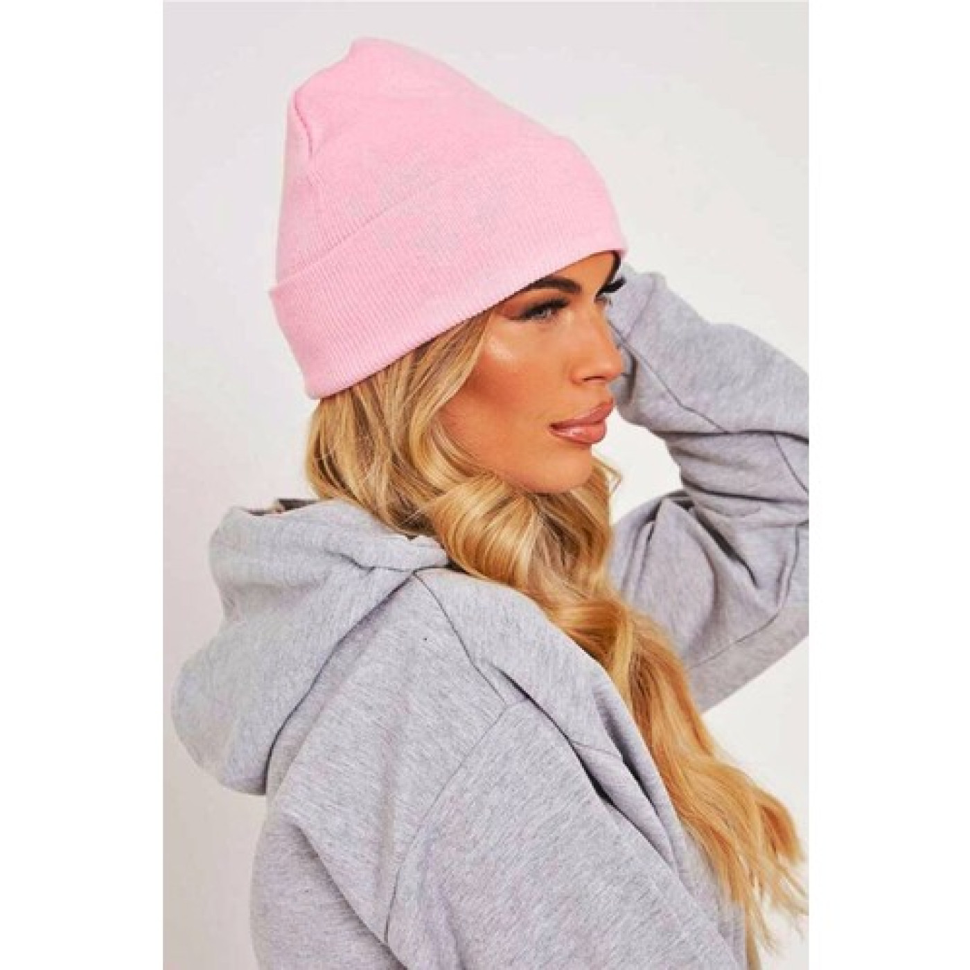 Boldy Unisex Triko Bere Düz Klasik – Pembe