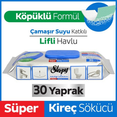 Sleepy Easy Clean Süper Kireç Sökücü Yüzey Temizlik Havlusu 30 Yaprak