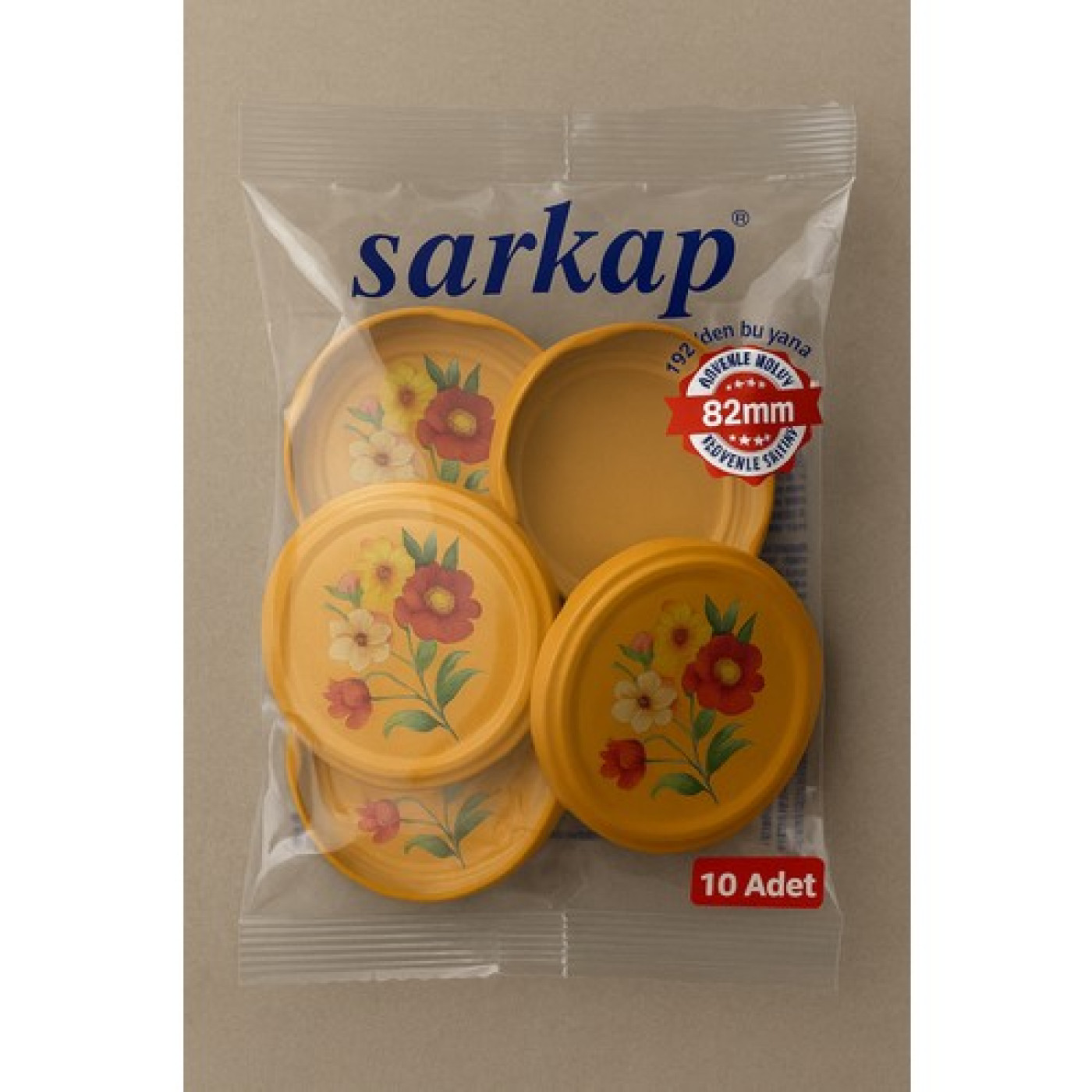 Sarkap 82 mm Pastoral Desenli Kavanoz Kapağı – 10 Adet