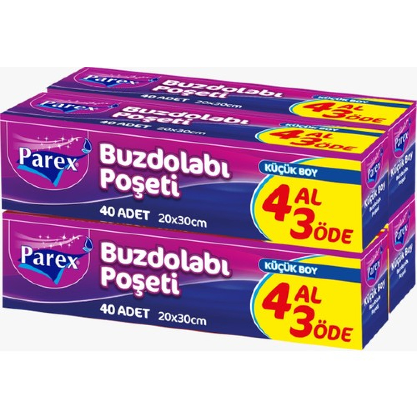 Parex Buzdolabı Poşeti Küçük Boy 20x30 cm 40'lı – 4 Kutu