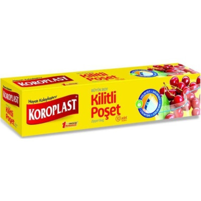 Koroplast Kilitli Mutfak Torbası Büyük Boy 26x28 cm – Gıda Saklama için