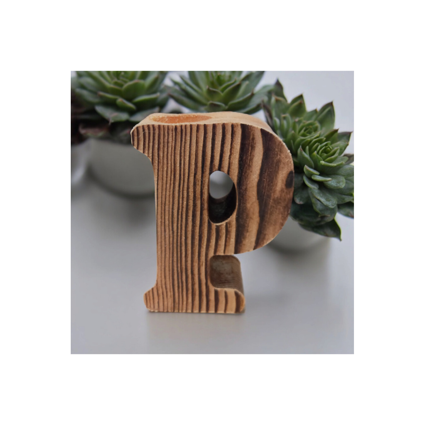 Renkli Tasarım Evi Kişiye Özel Harf Mumluk – P Harfi, Natural