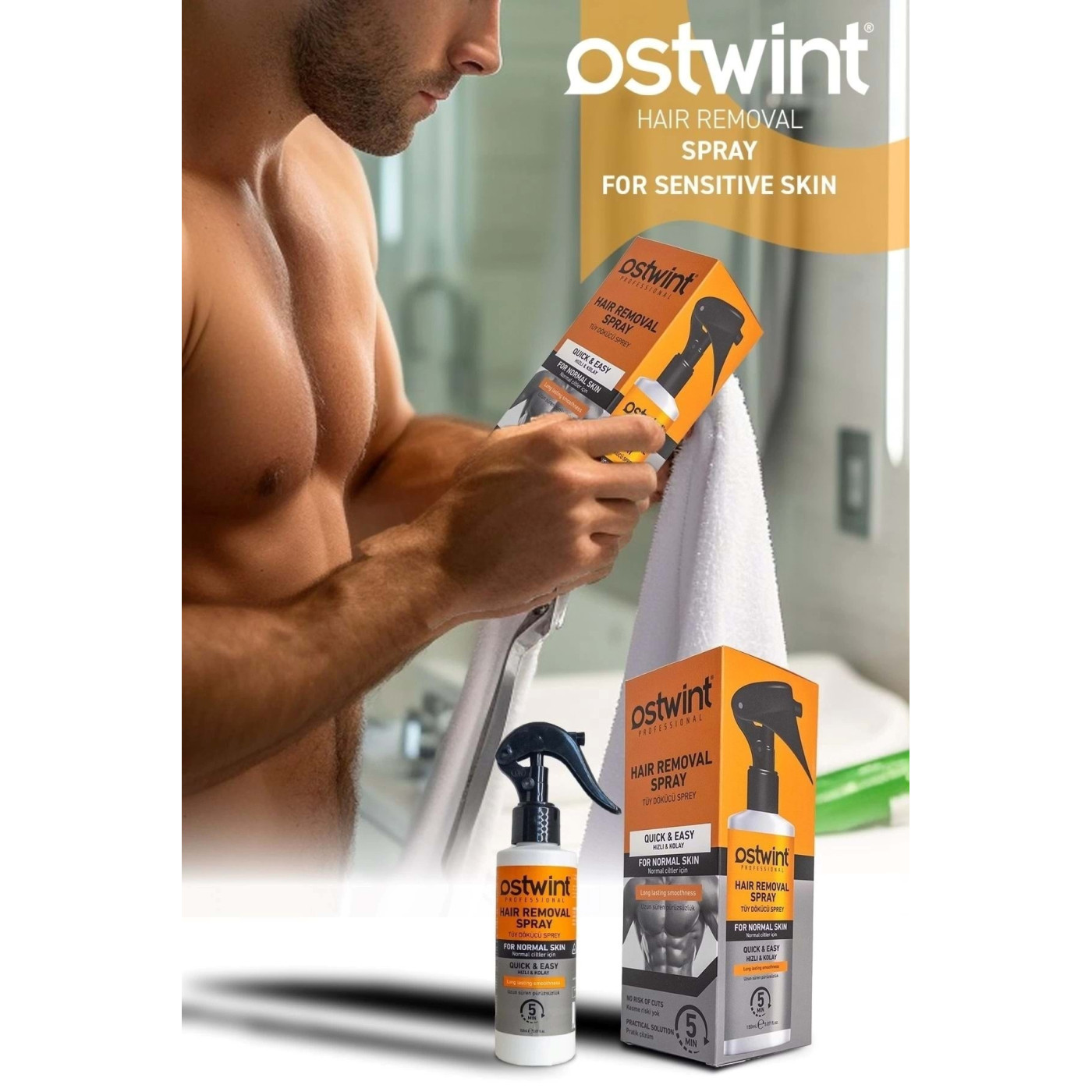 Ostwint Erkek Tüy Dökücü Sprey 150 ml – Normal Ciltler için