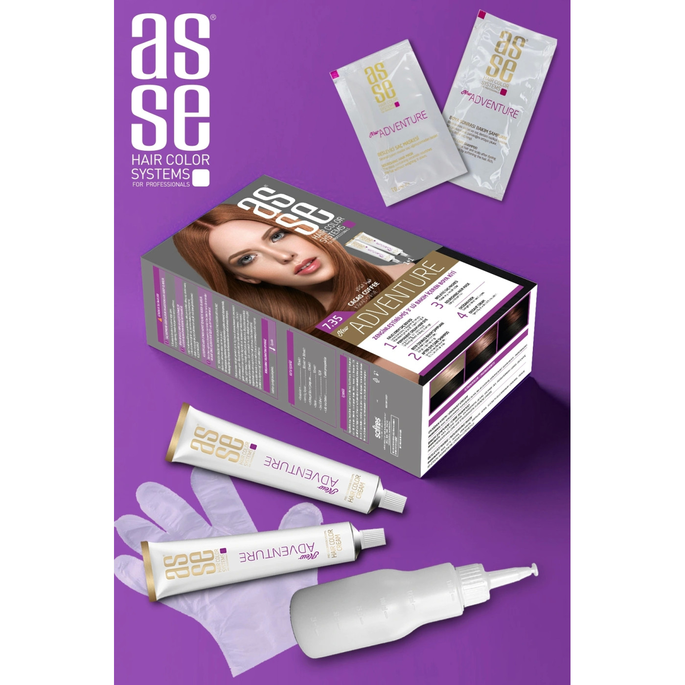 Asse Adventure Set Saç Boyası No:7.35 Kakao Kahve