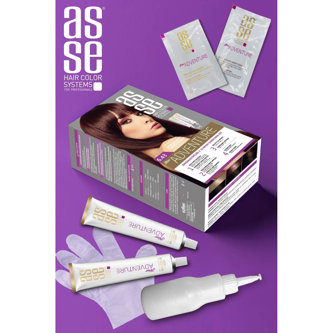 Asse Adventure Set Saç Boyası No:6.43 Koyu Kumral Bakır Dore