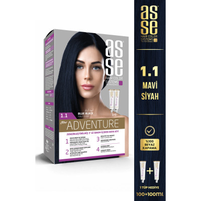 Asse Adventure Set Saç Boyası No:1.1 Mavi Siyah
