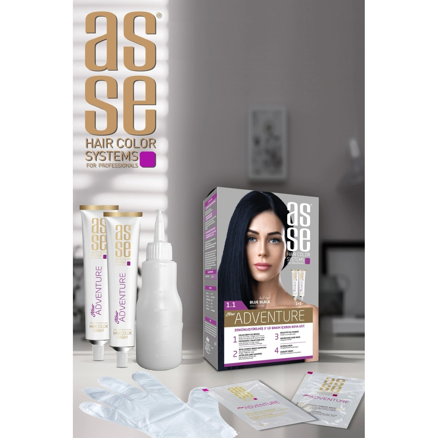 Asse Adventure Set Saç Boyası No:1.1 Mavi Siyah