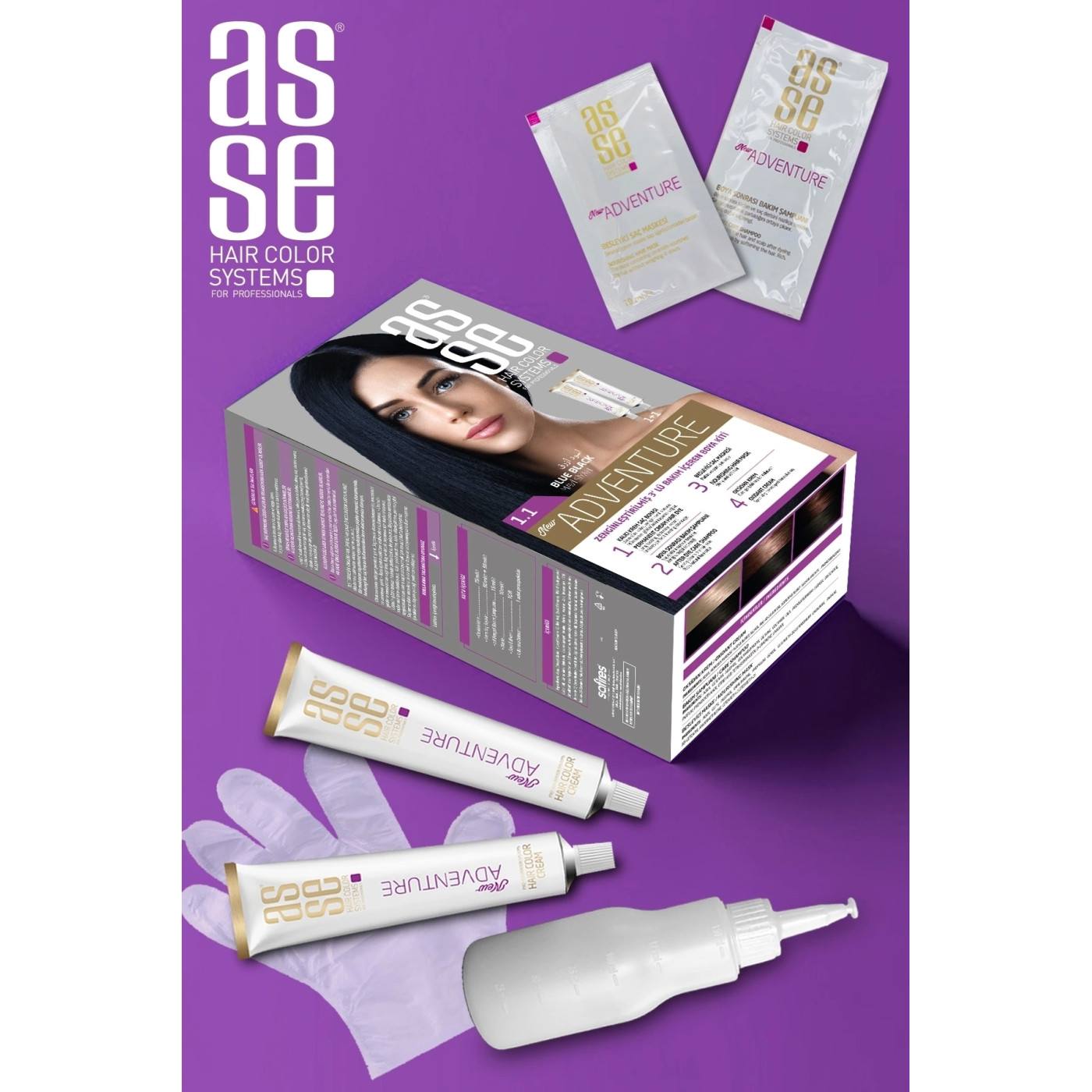 Asse Adventure Set Saç Boyası No:1.1 Mavi Siyah