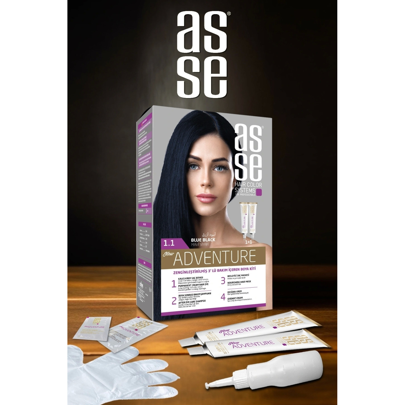 Asse Adventure Set Saç Boyası No:1.1 Mavi Siyah