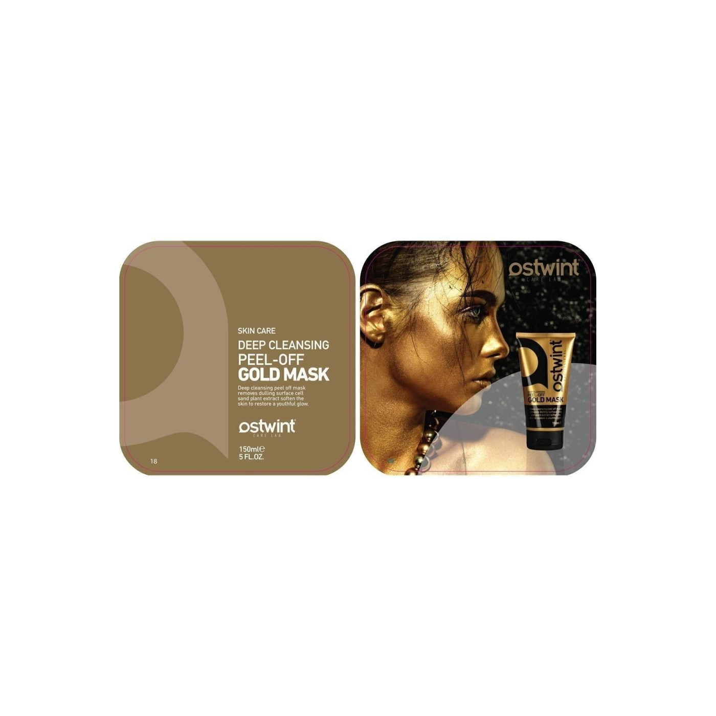 Ostwint Soyulabilir Yüz Maskesi Seti – Gold ve Black, 2 x 150 ml