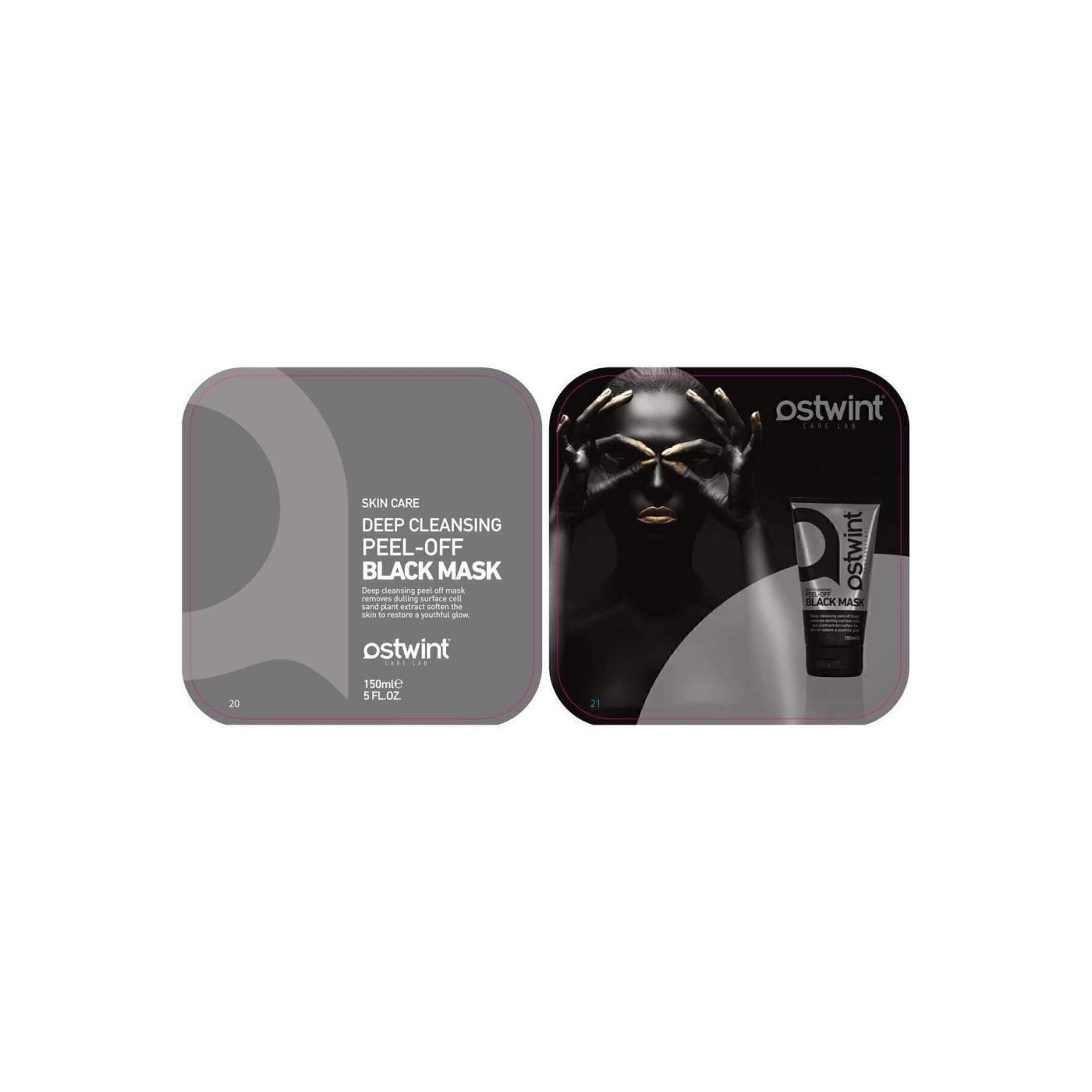 Ostwint Soyulabilir Yüz Maskesi Seti – Gold ve Black, 2 x 150 ml