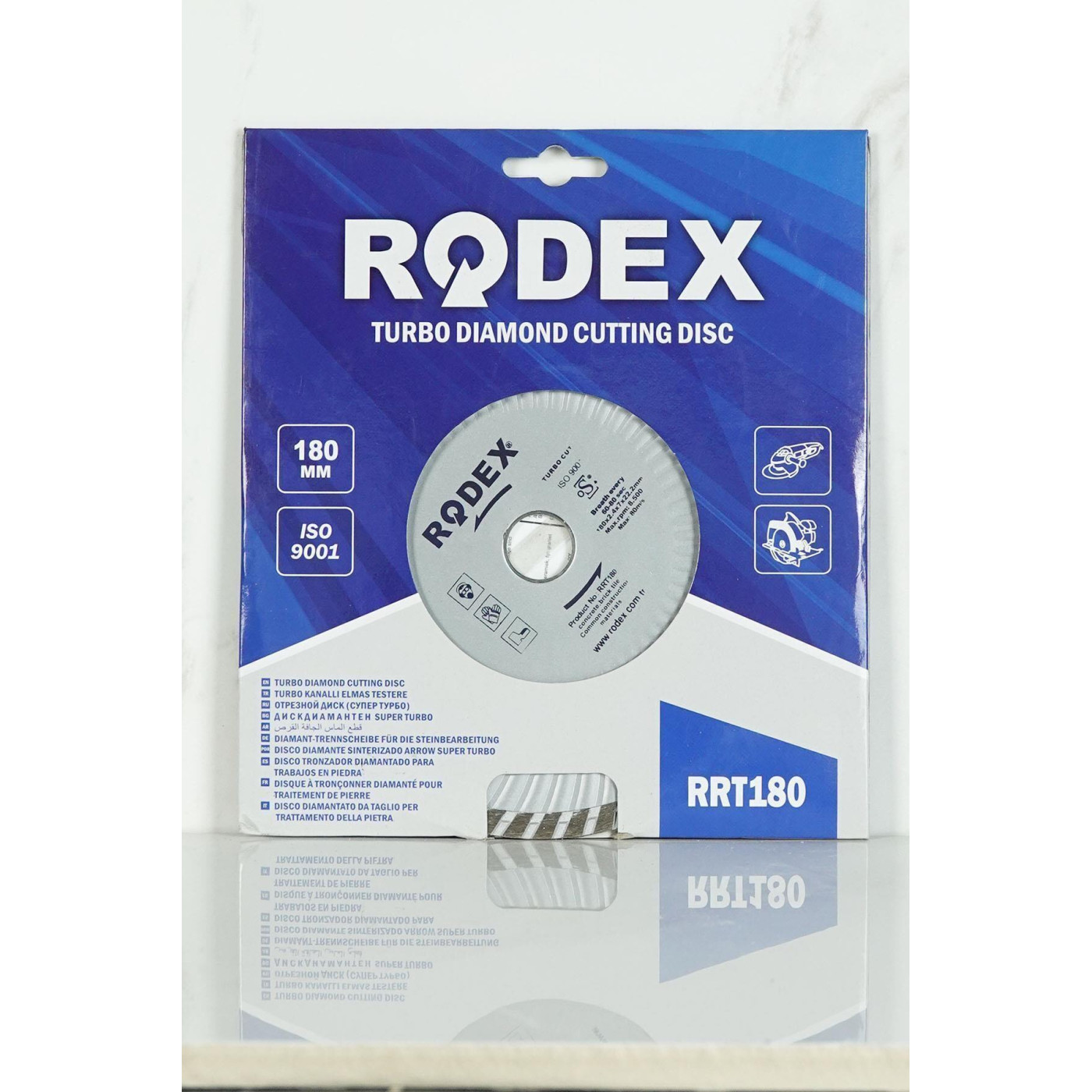 Rodex RRT180 Turbo Elmas Kesme Diski 180 mm – Beton, Tuğla, Granit, 5 Adet