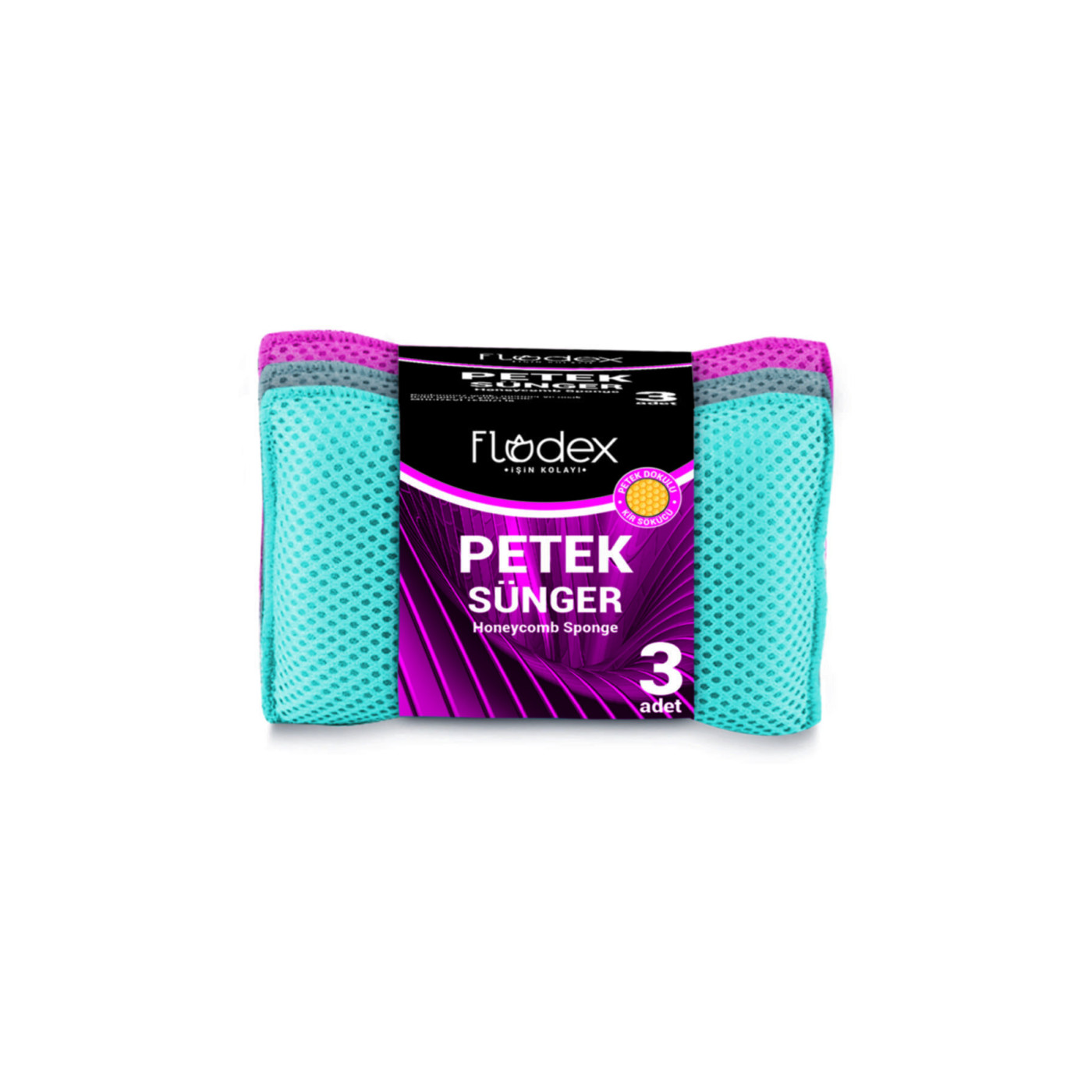Flodex Petek Dokulu Bulaşık Süngeri 3'lü