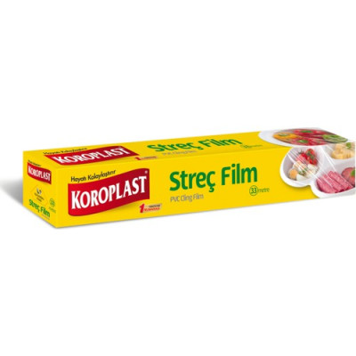 Koroplast Streç Film 33 m – Şeffaf, Gıda Saklama için