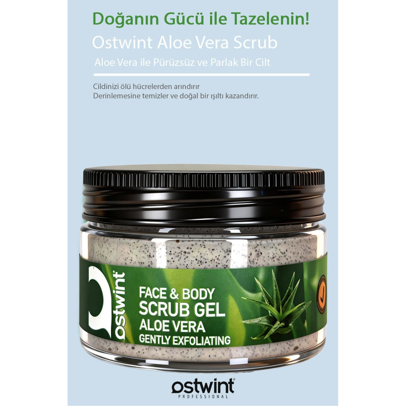 Ostwint Scrub Jel Aloe Vera Özlü Yüz ve Vücut Peelingi 300 ml