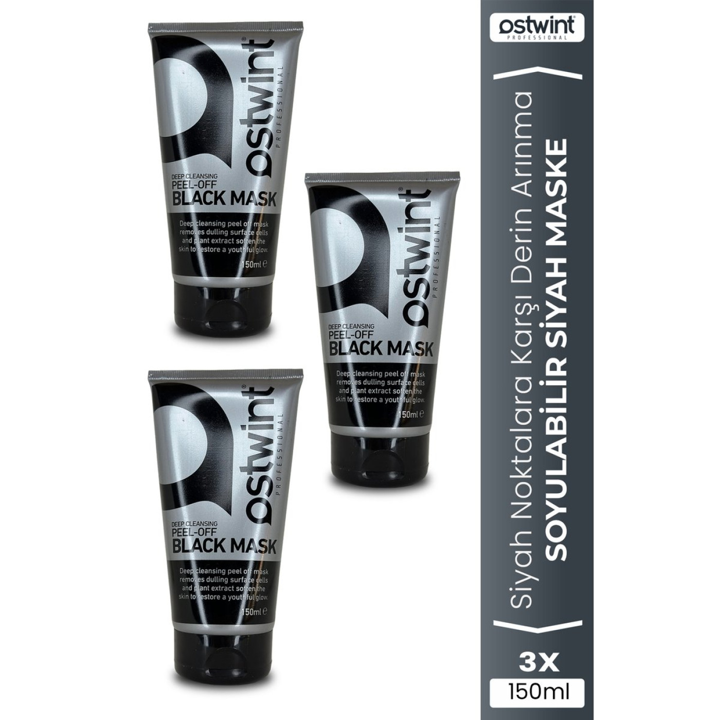 Ostwint Soyulabilir Siyah Maske 150 ml, 3 Adet