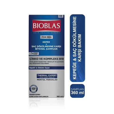 Bioblas Thermal Expert Men Kepek ve Saç Dökülmesine Karşı Şampuan 360 ml