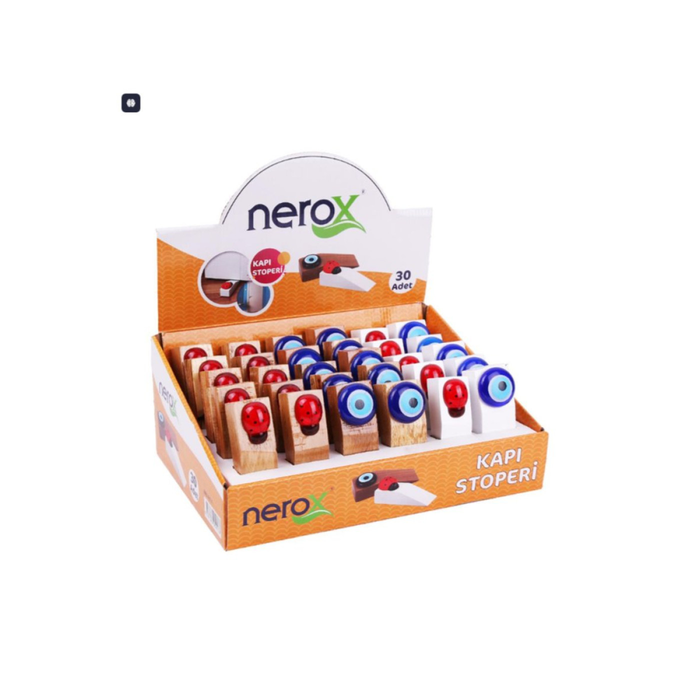 Nerox Büyük Kapı Stoperi 30'lu – Uğur Böceği ve Nazar Boncuklu