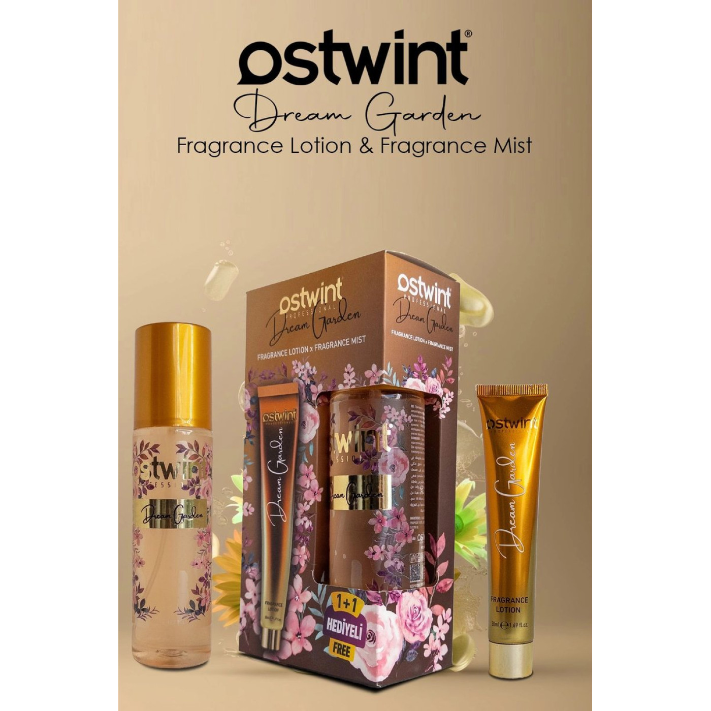 Ostwint Dream Garden Vücut Spreyi 200 ml ve Vücut Kremi 50 ml Seti