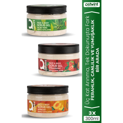 Ostwint Yüz ve Vücut Scrub Peeling Jel 3'lü Set