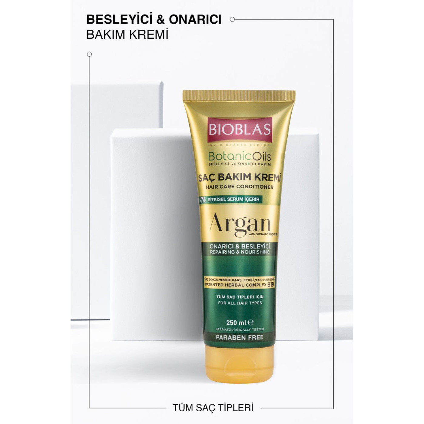 Bioblas Botanic Oils Argan Yağlı Saç Kremi 250 ml – Onarıcı, Sülfatsız
