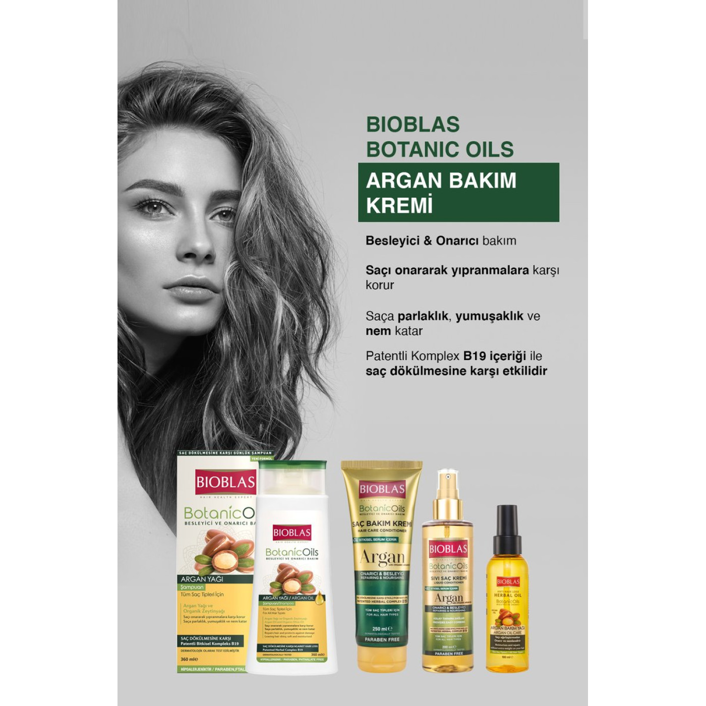 Bioblas Botanic Oils Argan Yağlı Saç Kremi 250 ml – Onarıcı, Sülfatsız