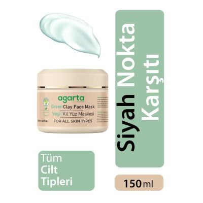 Agarta Yeşil Kil Maskesi 150 ml – Çay Ağacı ve Lavanta Özlü