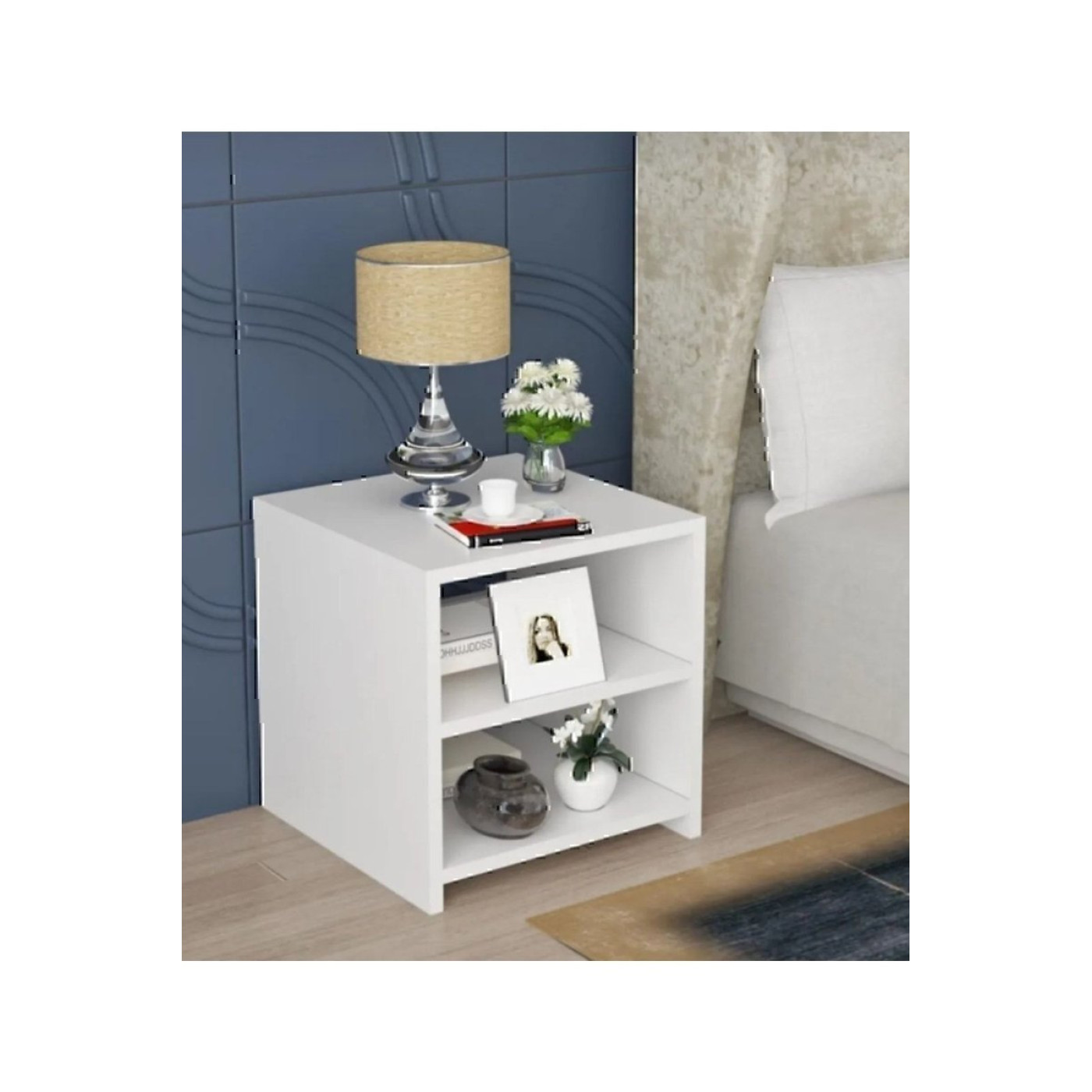 Decomax Eko Komodin Yan Sehpa 2 Raflı – 40 x 30 x 42 cm, Suntalam