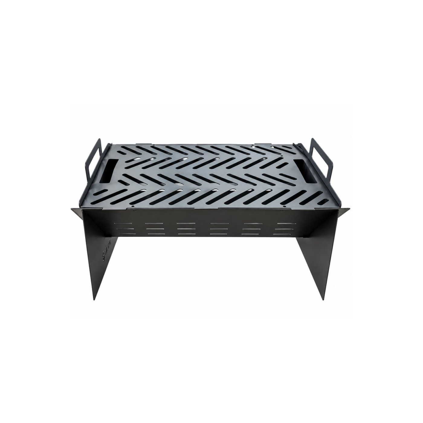 Portatif Katlanabilir Çelik Mangal 50x30 cm – Piknik, Kamp, Bahçe, Alev Desenli