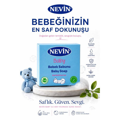 Nevin Yenidoğan Bebek Sabunu 100 gr – Hassas Ciltler İçin