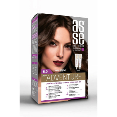 Asse Adventure Saç Boyası Seti 1+1 – No:6.0 Koyu Kumral
