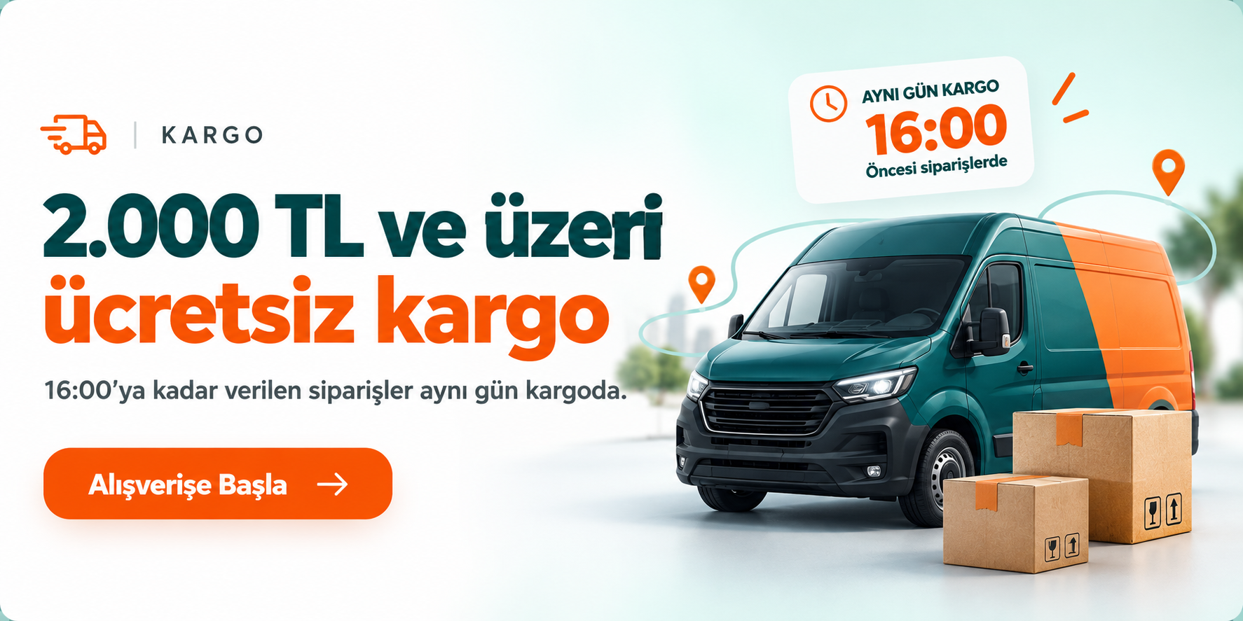 2.000 TL üzeri ücretsiz kargo