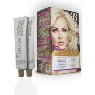 Asse Adventure Set Saç Boyası, Kalıcı ve Canlı Renkler 1+1 İki Kullanım Seti (No:12.00 Extra Platin)