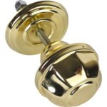 Kumru Sekizgen Sarı Kaplama Kapı Topuzu Baba