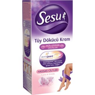 Sesu Tüy Dökücü Krem Hassas Ciltler İçin Aromaguard Teknolojisiyle 40 ml Pudra ve Orkide
