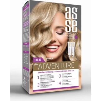 Asse Adventure Set Saç Boyası, Kalıcı ve Canlı Renkler 1+1 İki Kullanım Seti (No:10.0 Sarı)