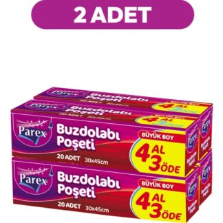 Parex Buzdolabı Poşeti Büyük Boy 4 Al 3 Öde (420) 30 x 45 cm İkili Set
