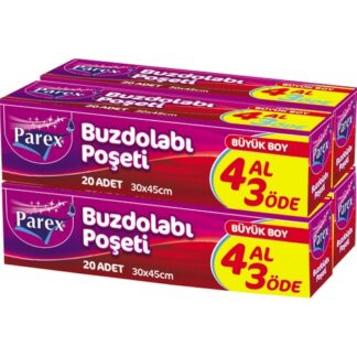 Parex Buzdolabı Poşeti Büyük Boy 4 Al 3 Öde (420) 30 x 45 cm