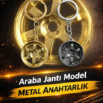 Jant Tasarımlı Metal Anahtarlık – Spor Araba Jantı Modeli – Gold & Siyah Seçenekli